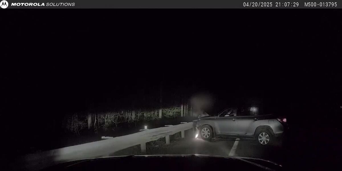 Trooper, bystander jump over guardrail to avoid car crashing into them