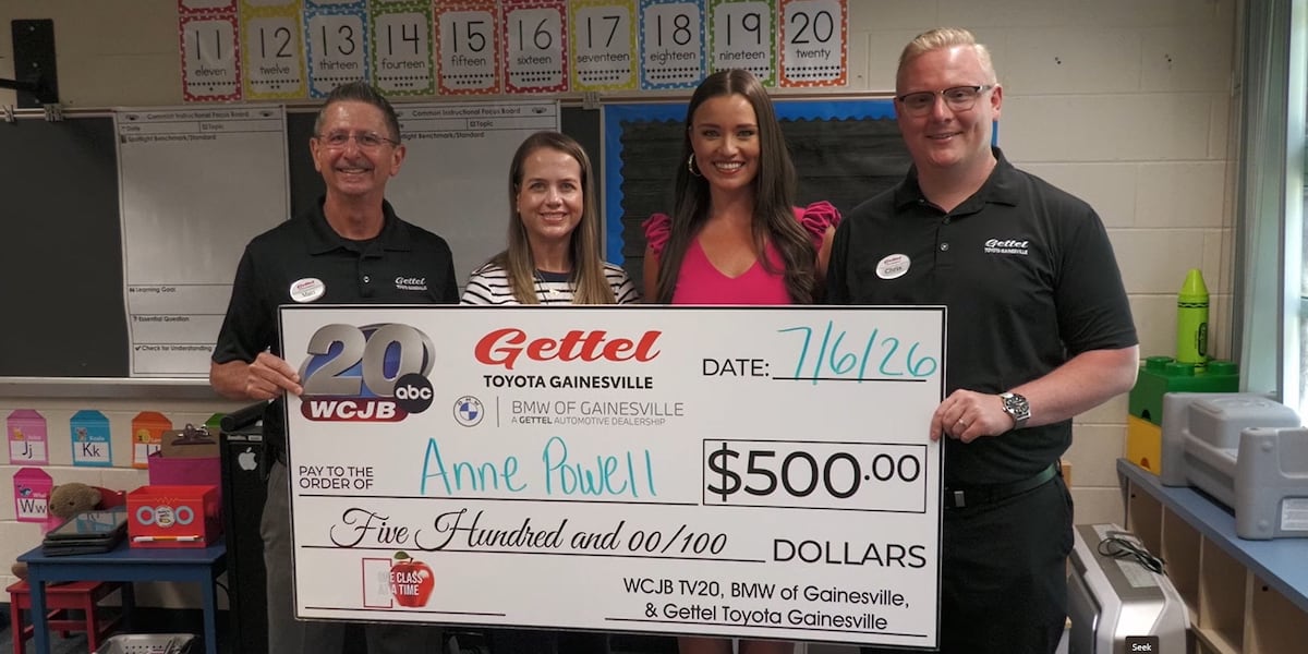 1st grade teacher in Gainesville awarded $500