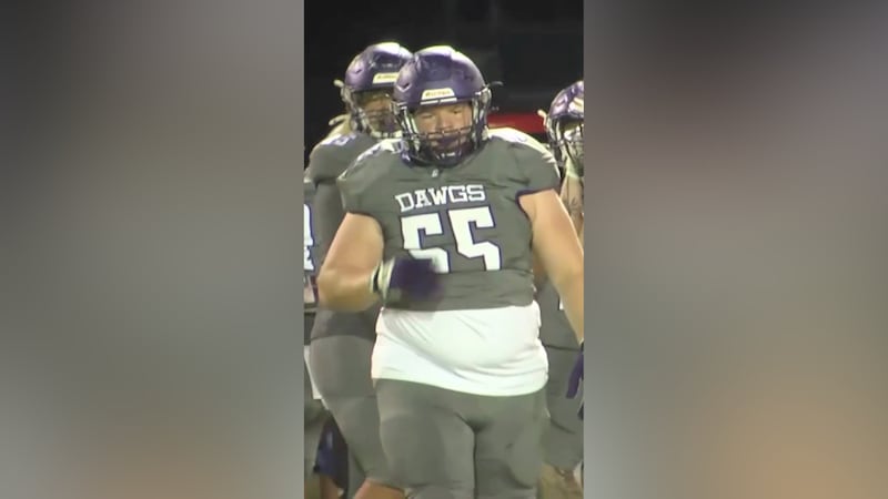 FILE - Bell High School football player #55, Daniel Byers, was arrested on charges of battery...