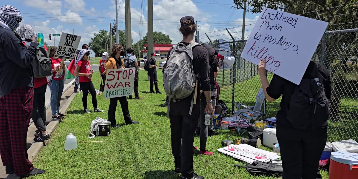 Pro-Palestinian activists protest Lockheed Martin facility in Marion County