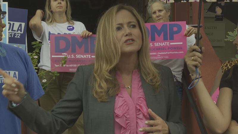 Former congresswoman Debbie Mucarsel Powell and met with supporters in Gainesville Tuesday...