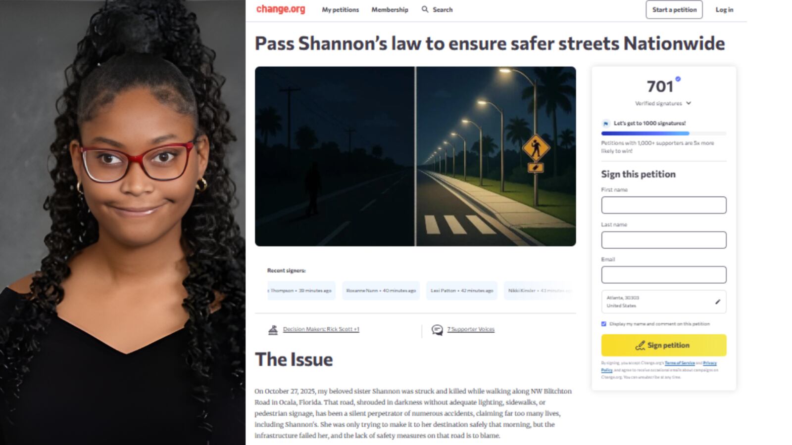 Shannon R Using Family pushes for road safety improvements after student dies walking ...