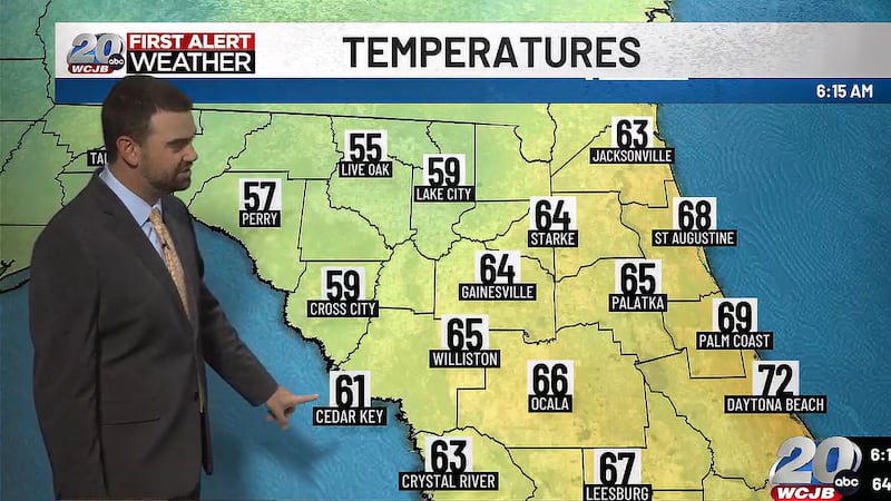 TV20 Meteorologist A.J. Willy details the latest weather forecast in North Central Florida.