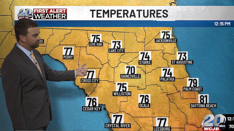 TV20 Meteorologist A.J. Willy details the latest weather forecast in North Central Florida.