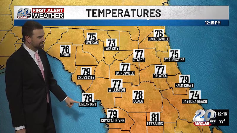 TV20 Meteorologist A.J. Willy details the latest weather forecast in North Central Florida.