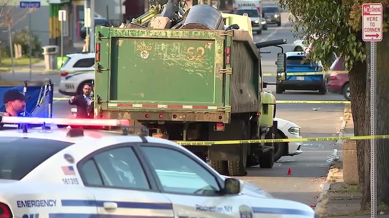 A man in a wheelchair was struck and killed by a Rochester garbage truck, police said.